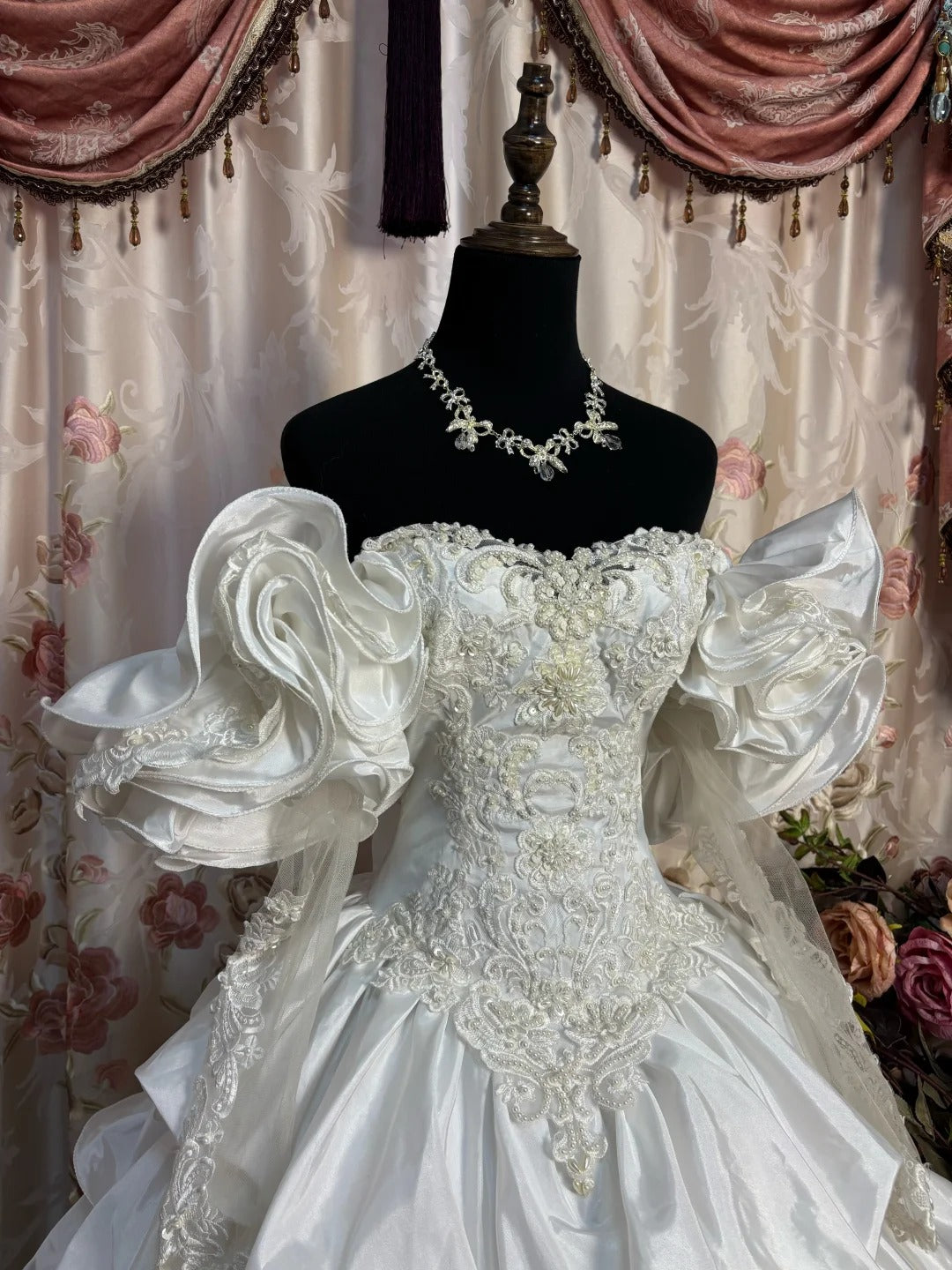 A Line Long Elegant Wedding Dresses Princess Bridal Gown fg7347