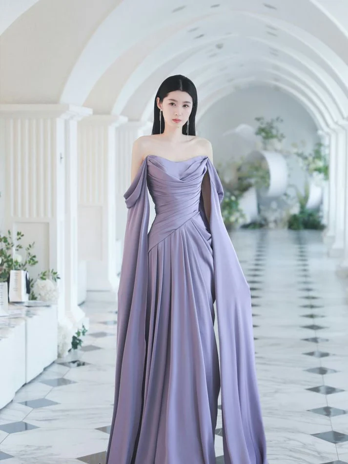 A Line Purple Long Evening Dresses Formal Party Dress Prom Gown fg6773