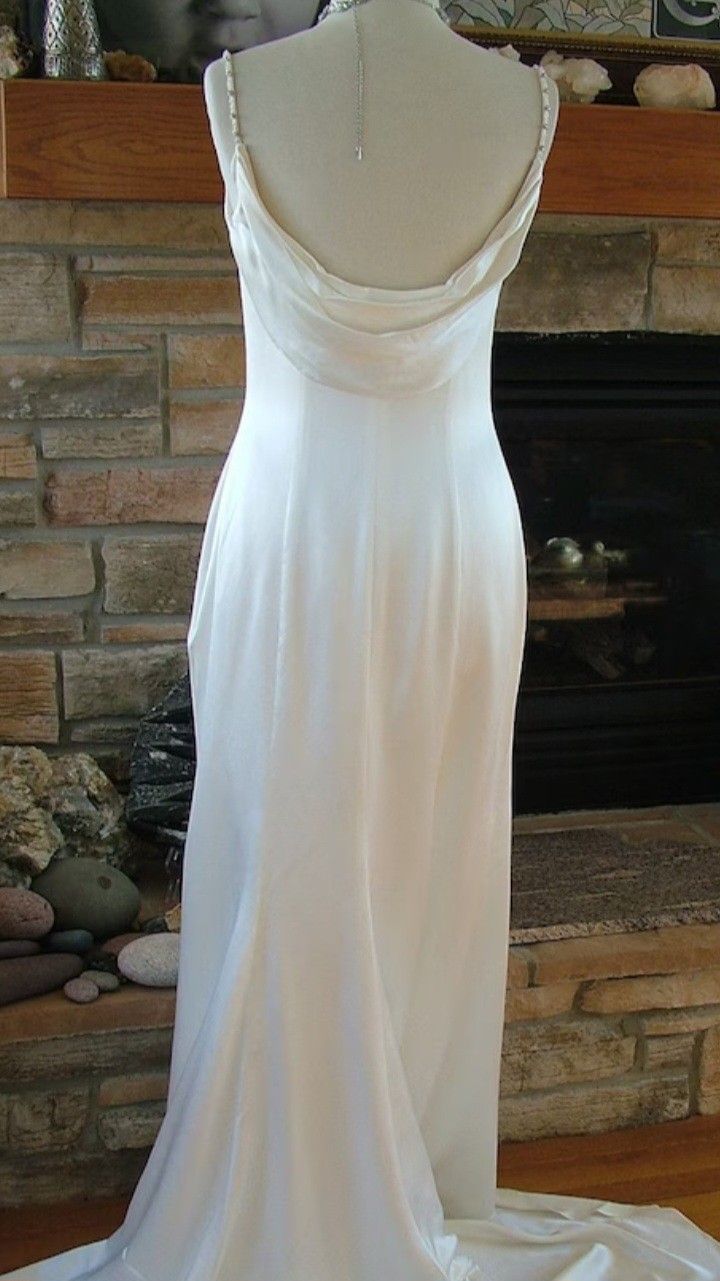 Vintage White Mermaid Prom Dress Wedding Dress fg7199