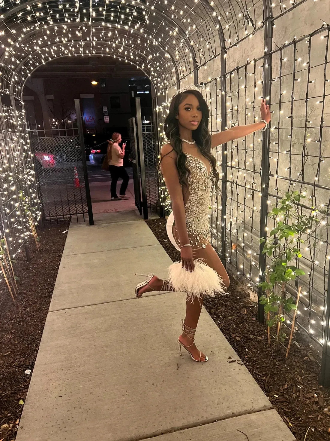 Sexy Sheer Diamond Short Prom Black Girls Sexy Birthday Party African Mini Dresses Homecoming fg8149