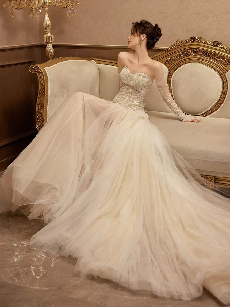Sexy Mermaid Long Wedding Dress Evening Party Dresses fg7702
