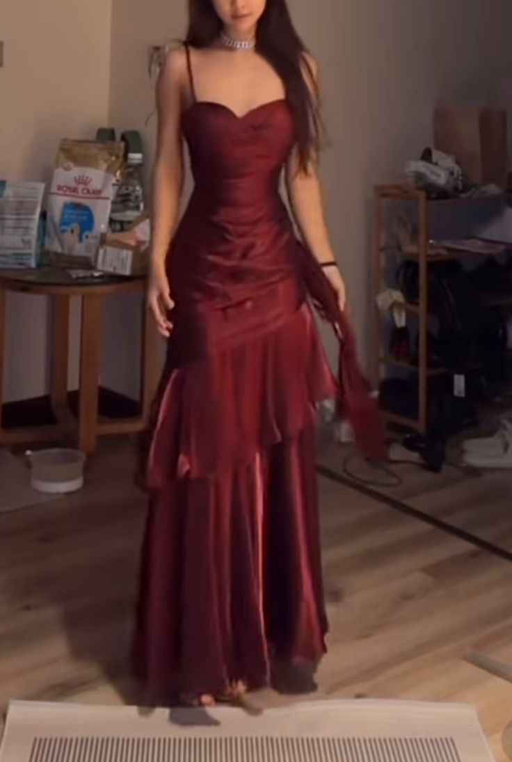 Burgundy Fashion Long Prom Dresses Formal Evening Dress fg7625