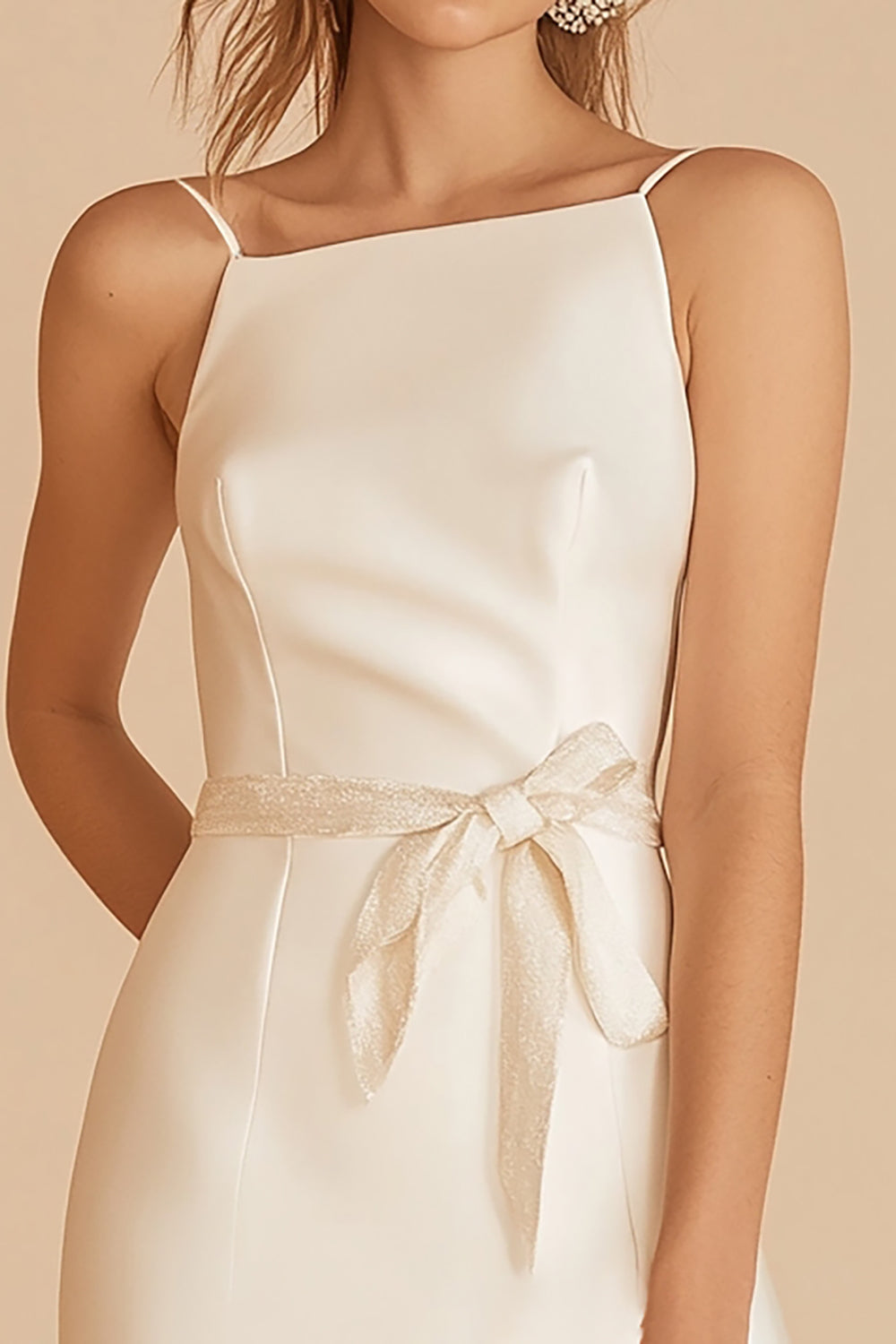 Ivory Bodycon Spaghetti Straps Short Graduation Dress