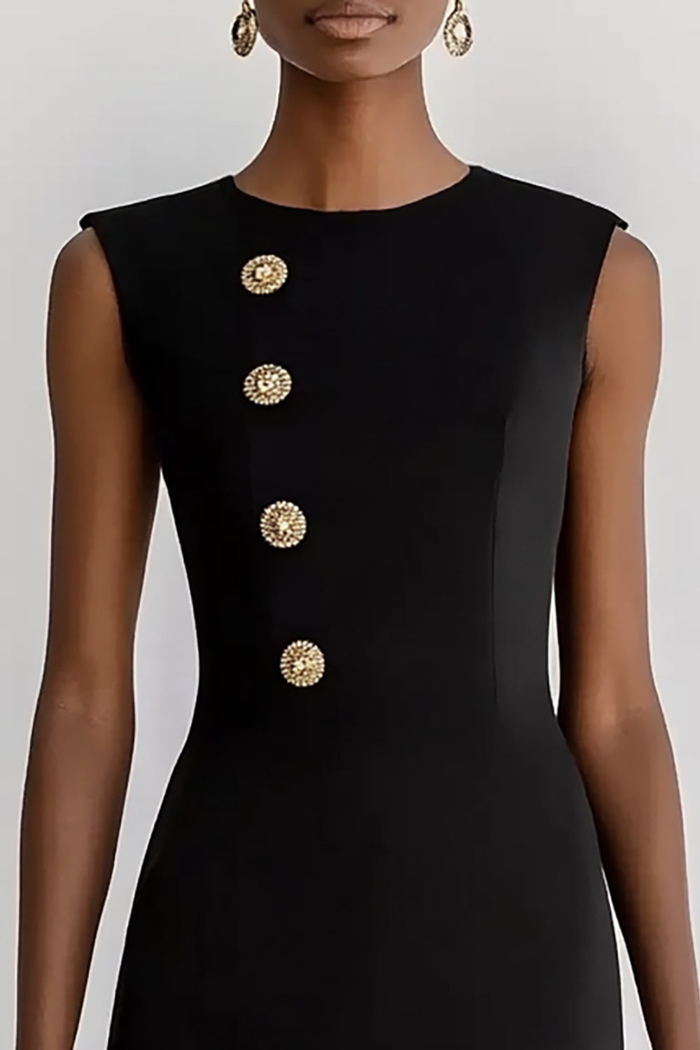 Bodycon Black Knee-Length Work Dress