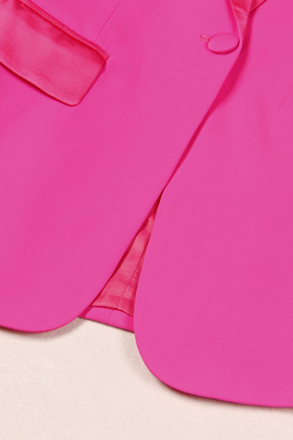 Fuchsia 2-Piece Peak Lapel Women Prom Suits with Feather