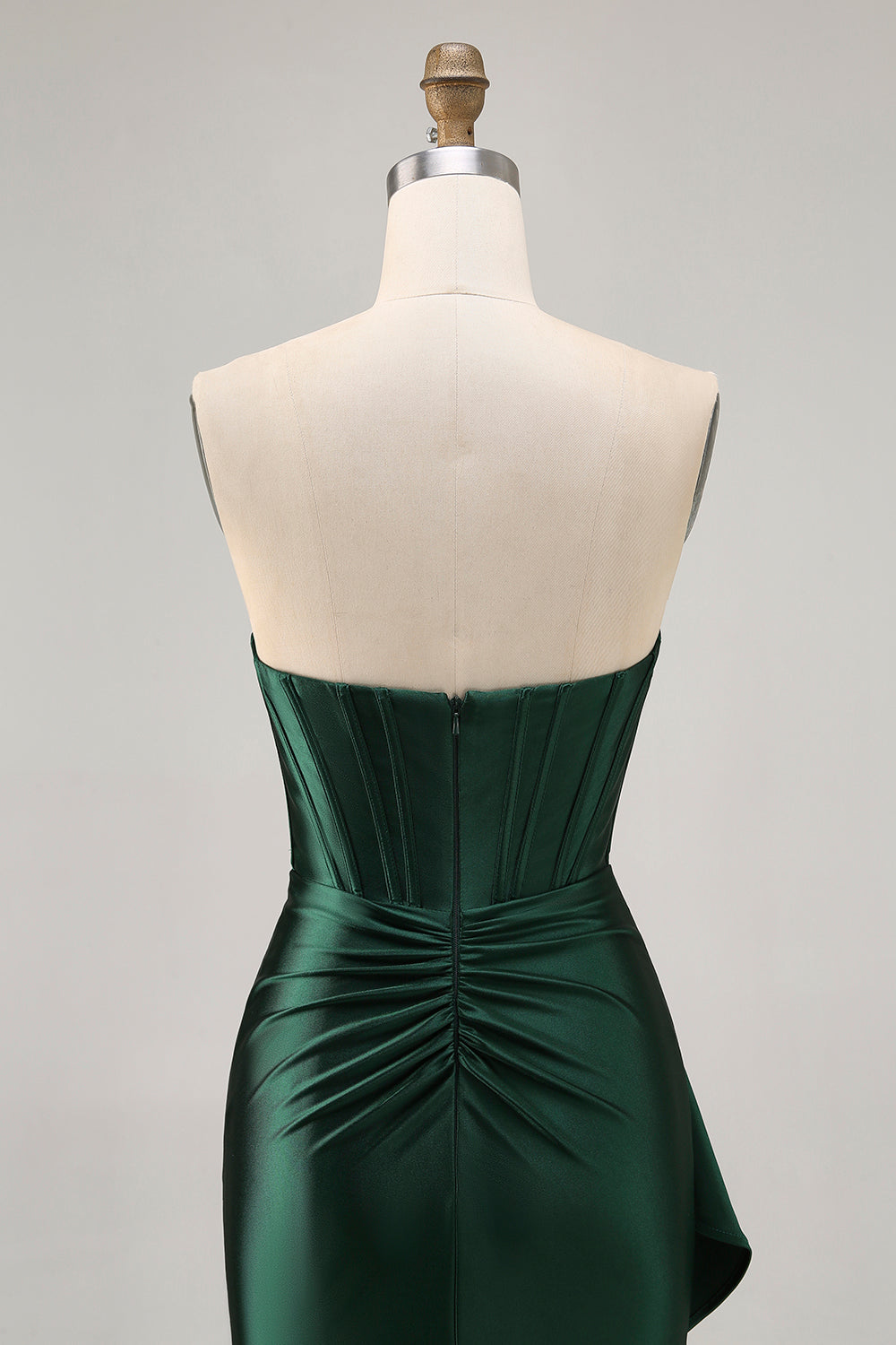 Corset Dark Green Strapless Beaded Bodycon Homecoming Dress
