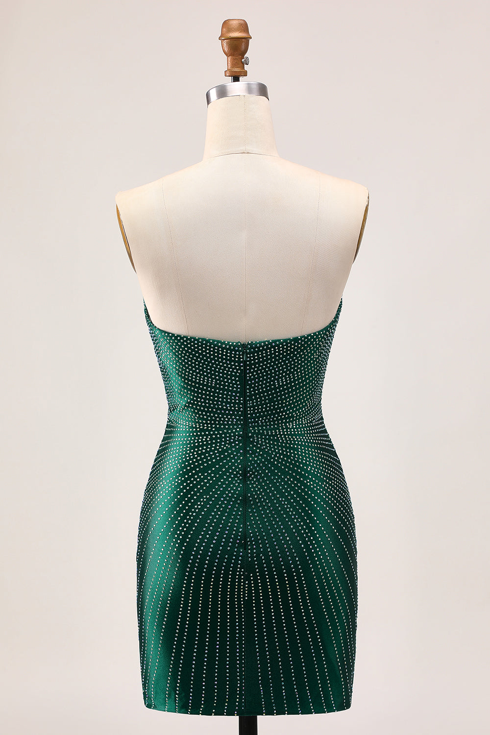 Strapless Sparkly Dark Green Bodycon Homecoming Dress
