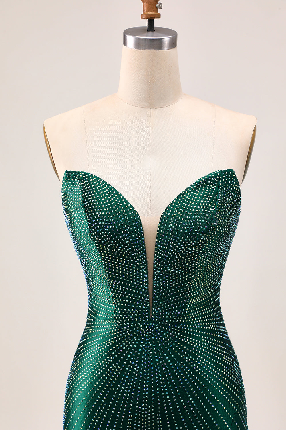 Strapless Sparkly Dark Green Bodycon Homecoming Dress