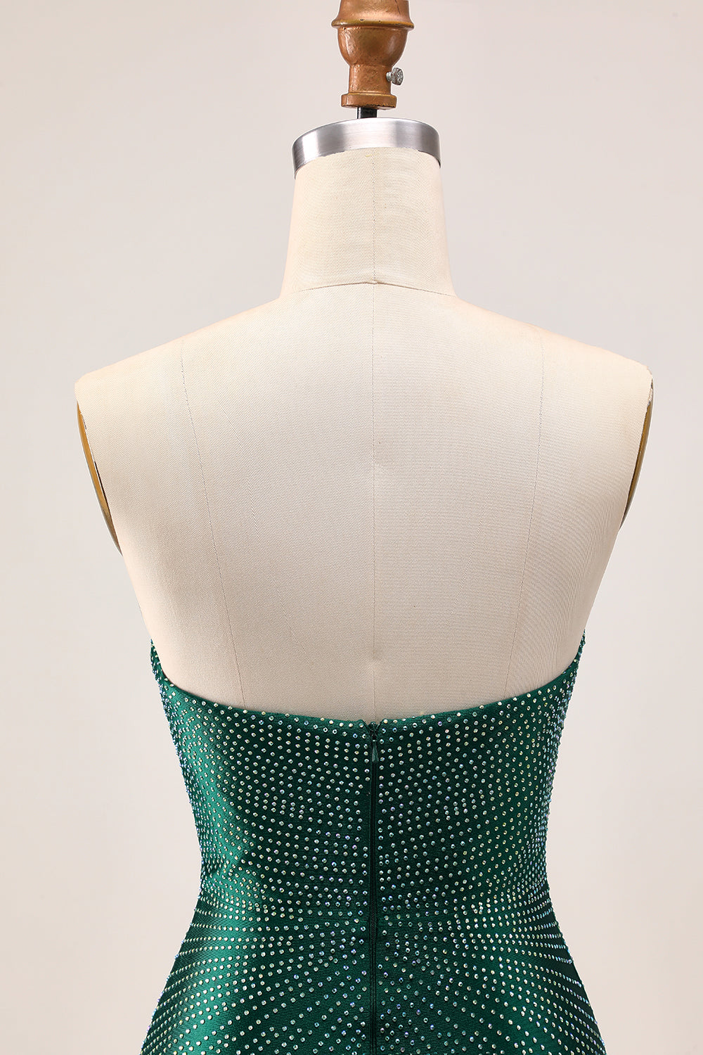 Strapless Sparkly Dark Green Bodycon Homecoming Dress