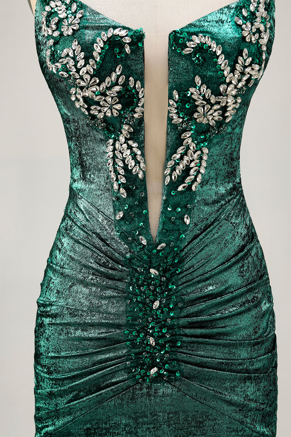Golden Bodycon Strapless Beaded Short Homecoming Dress