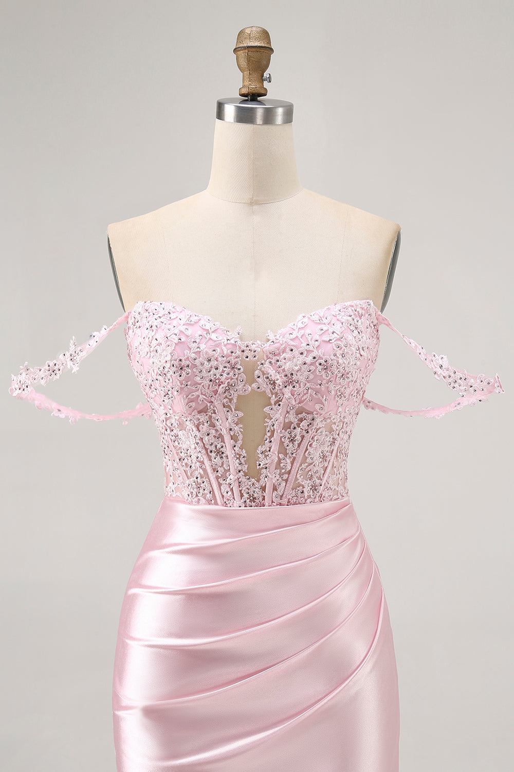 Pink Off The Shoulder Bodycon Corset Homecoming Dress