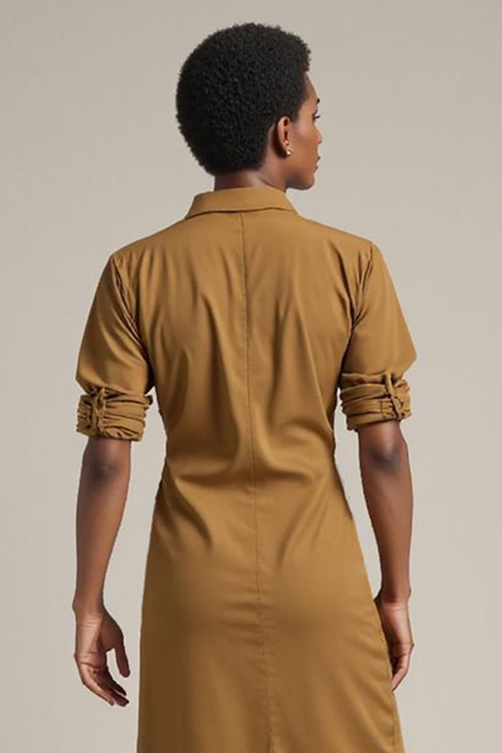 Yellow Sheath Short Sleeves Work Dress