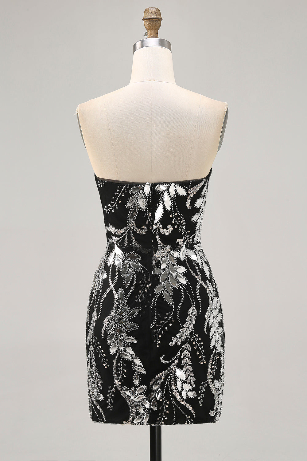 Sparkly Black Bodycon Sequins Short Homecoming Dress with Beading