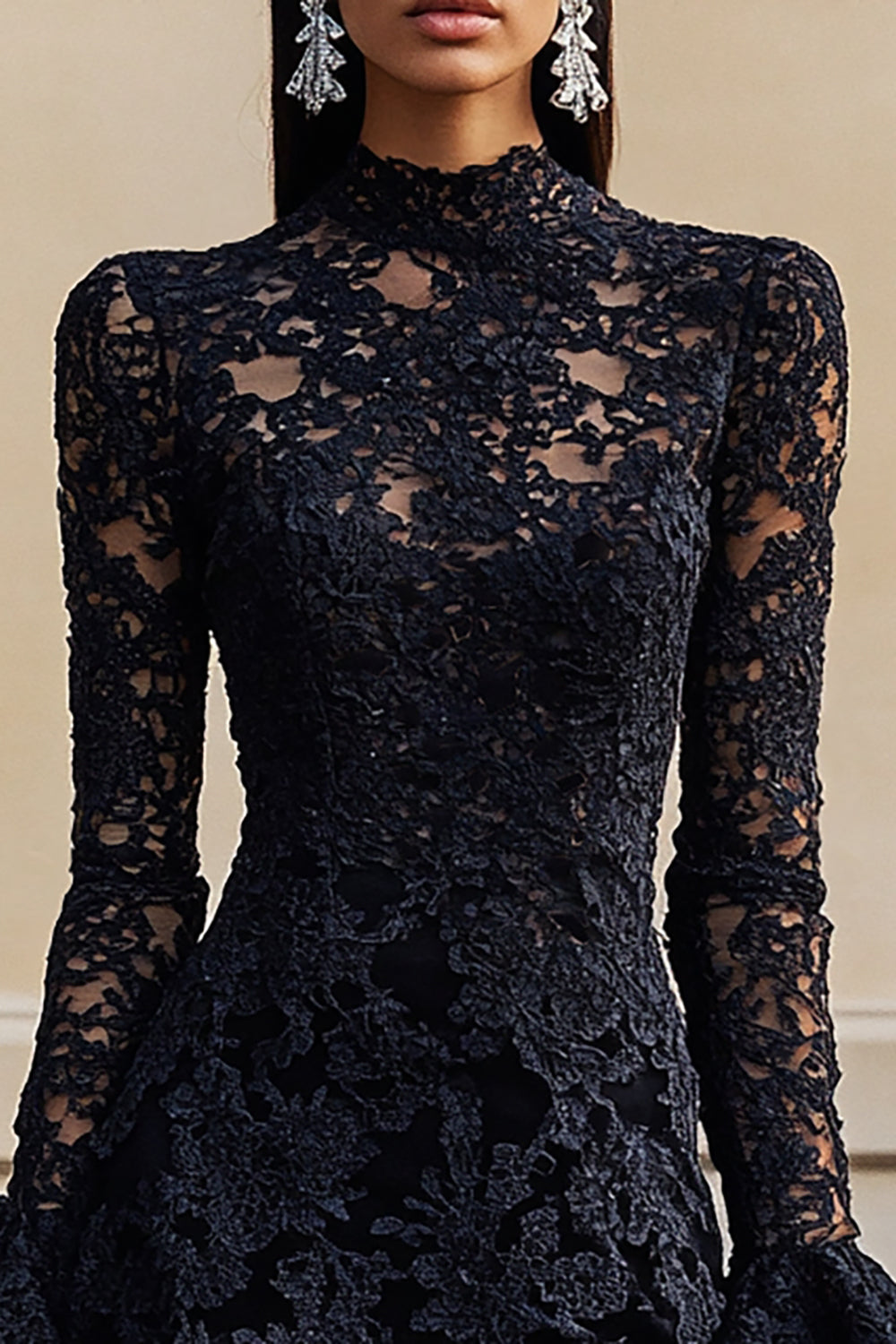 Black Bodycon Short Lace Cocktail Dress