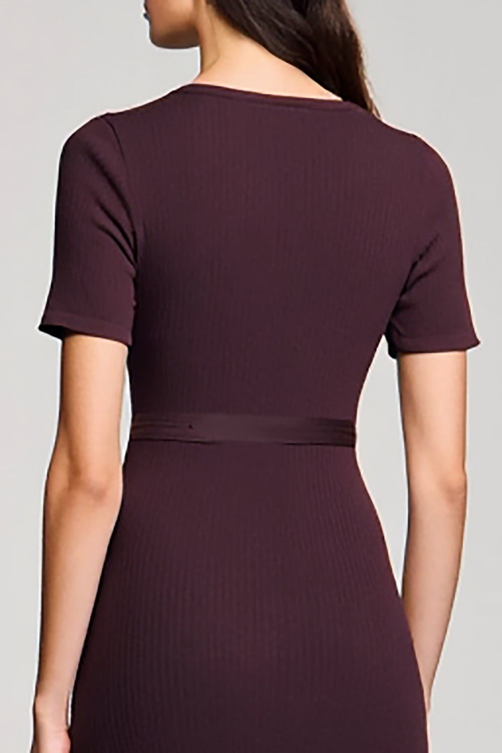 A Line Dark Red Long Wedding Guest Dress With Belt