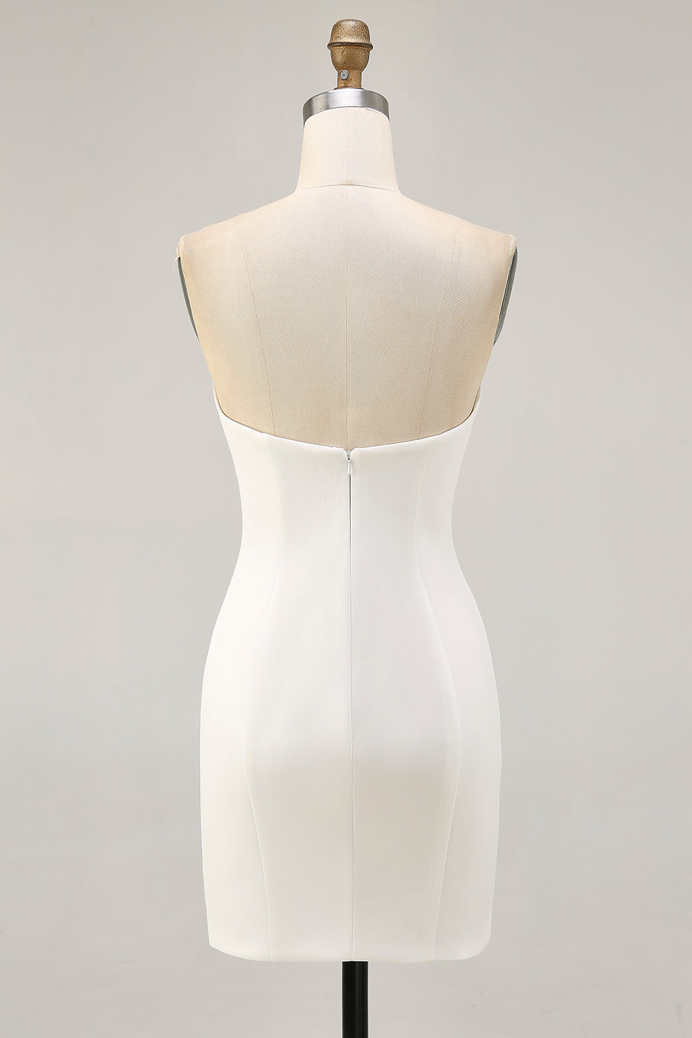 Floral Strapless Sequins Bodycon White Homecoming Dress