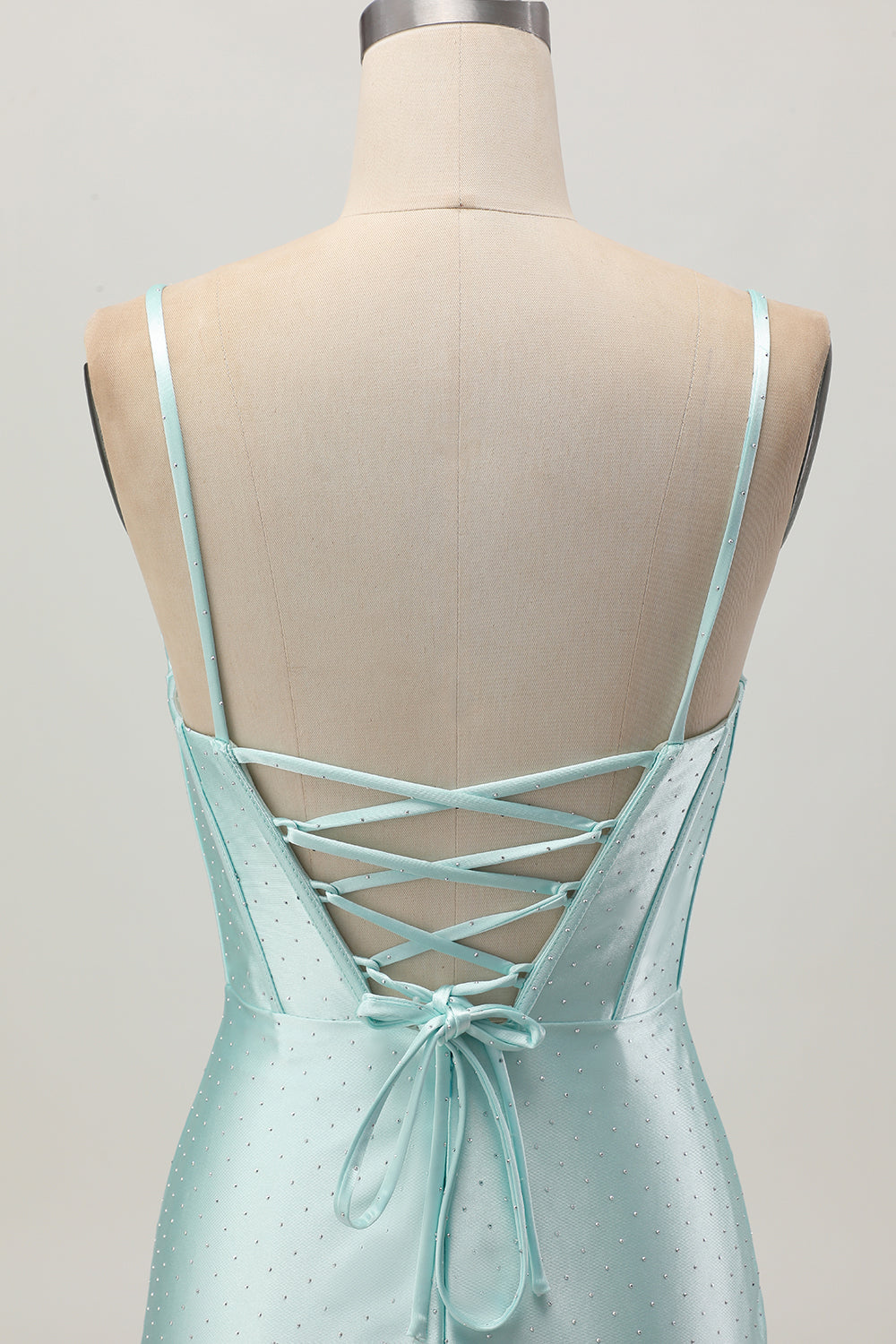 Light Green Bodycon Corset Cut Out Beaded Short Homecoming Dress