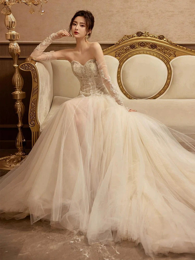 Sexy Mermaid Long Wedding Dress Evening Party Dresses fg7702
