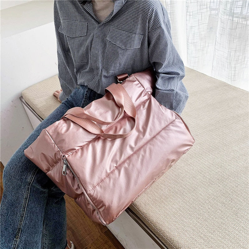 Space Padded Cotton Feather Down Tote Bag