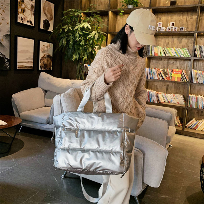 Space Padded Cotton Feather Down Tote Bag