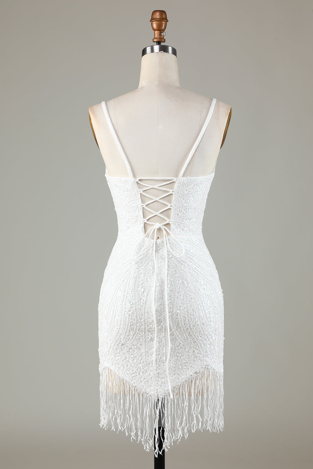 Sparkly Bodycon White Short Homecoming Dress with Beading