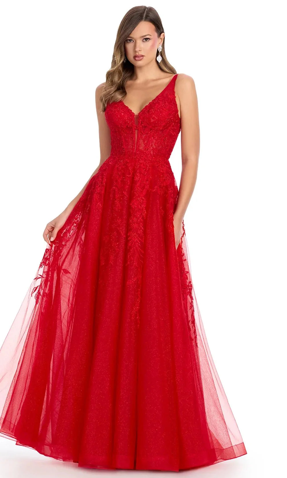 Ashley Lauren 11892 - Scoop Back Embroidered Prom Gown Special Occasion Dress