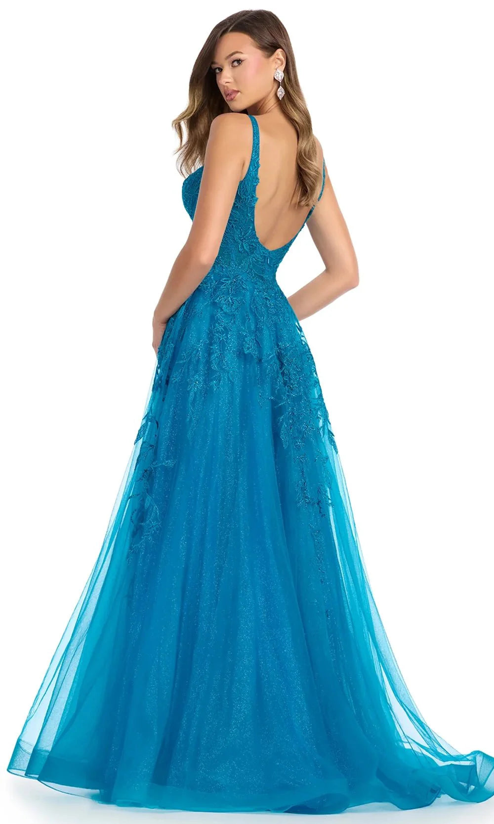 Ashley Lauren 11892 - Scoop Back Embroidered Prom Gown