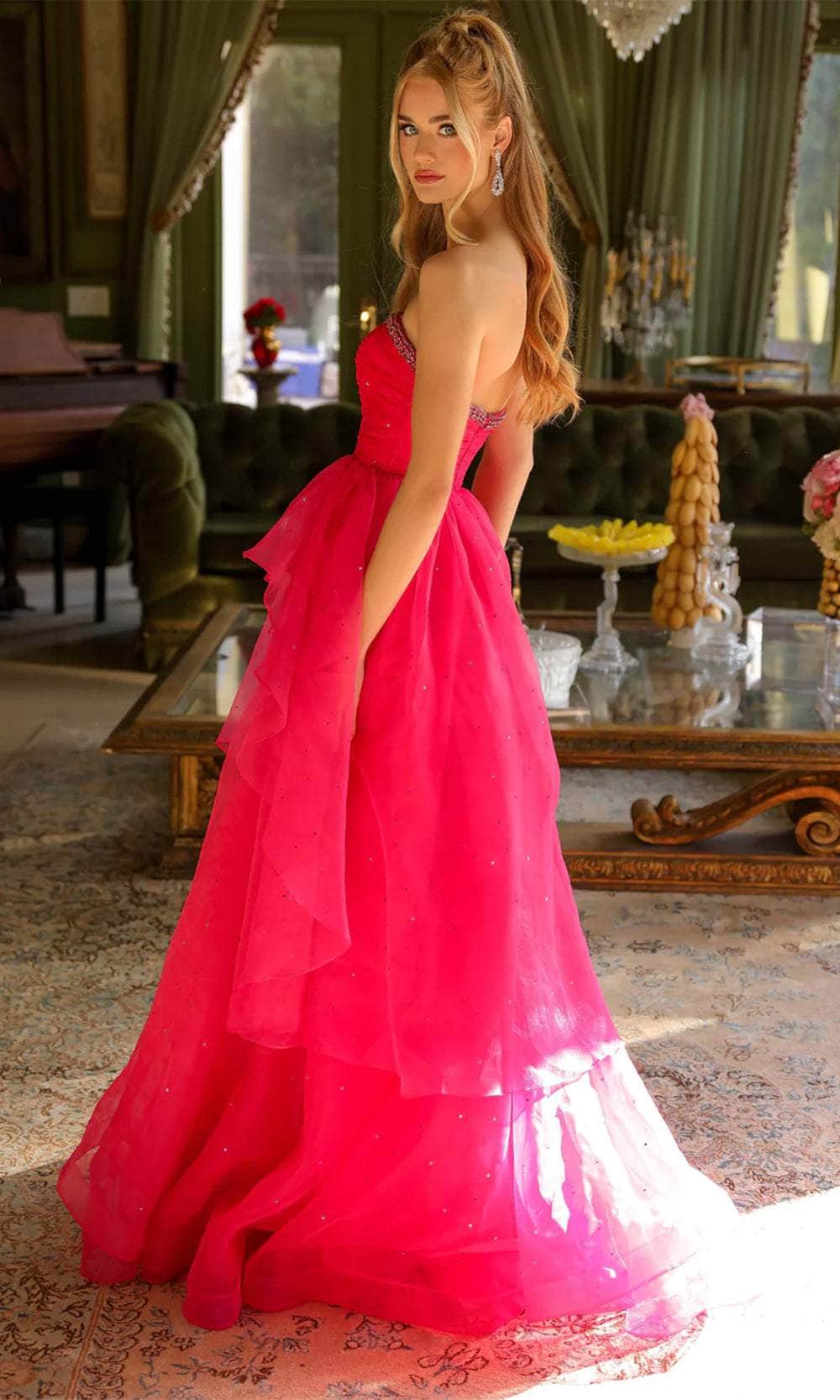 Ava Presley 29524 - Straight Neckline Layered Prom Gown