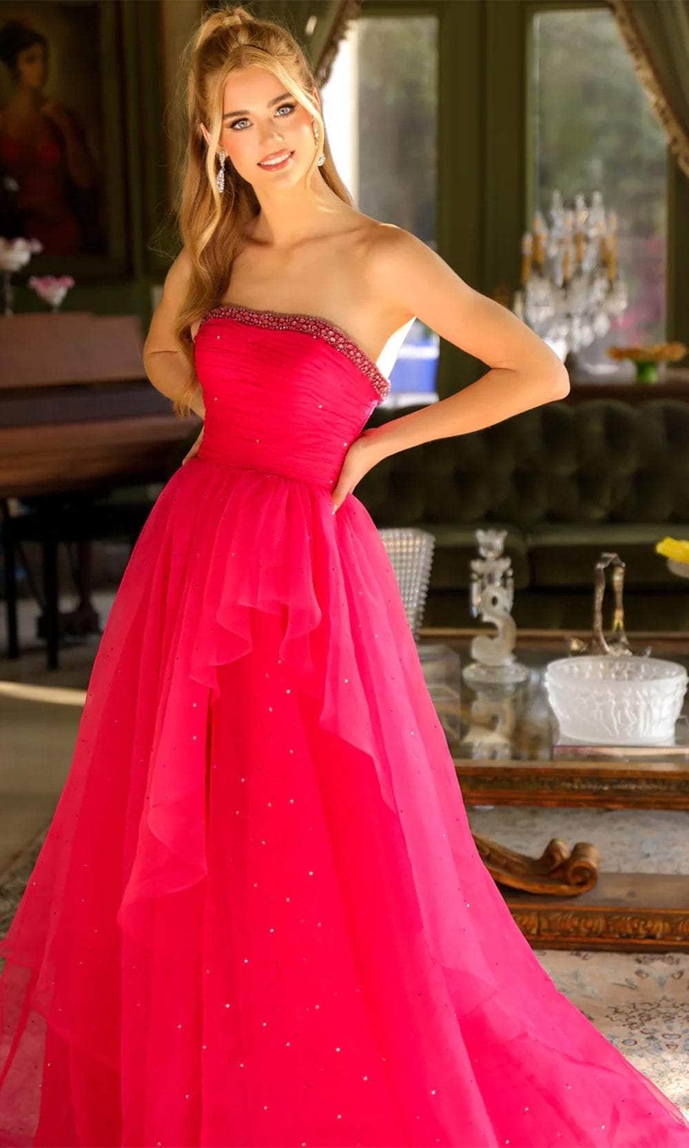 Ava Presley 29524 - Straight Neckline Layered Prom Gown