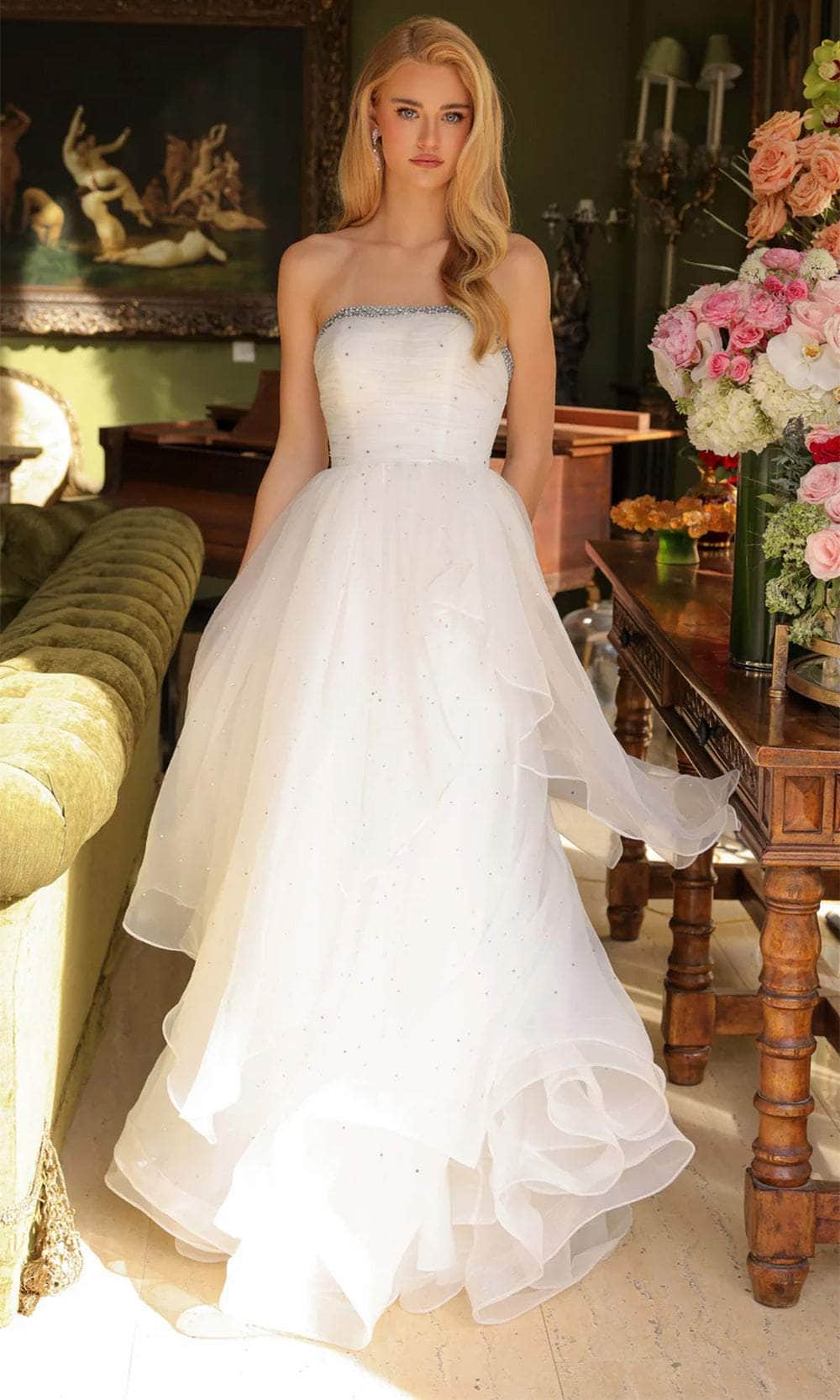 Ava Presley 29524 - Straight Neckline Layered Prom Gown Special Occasion Dress