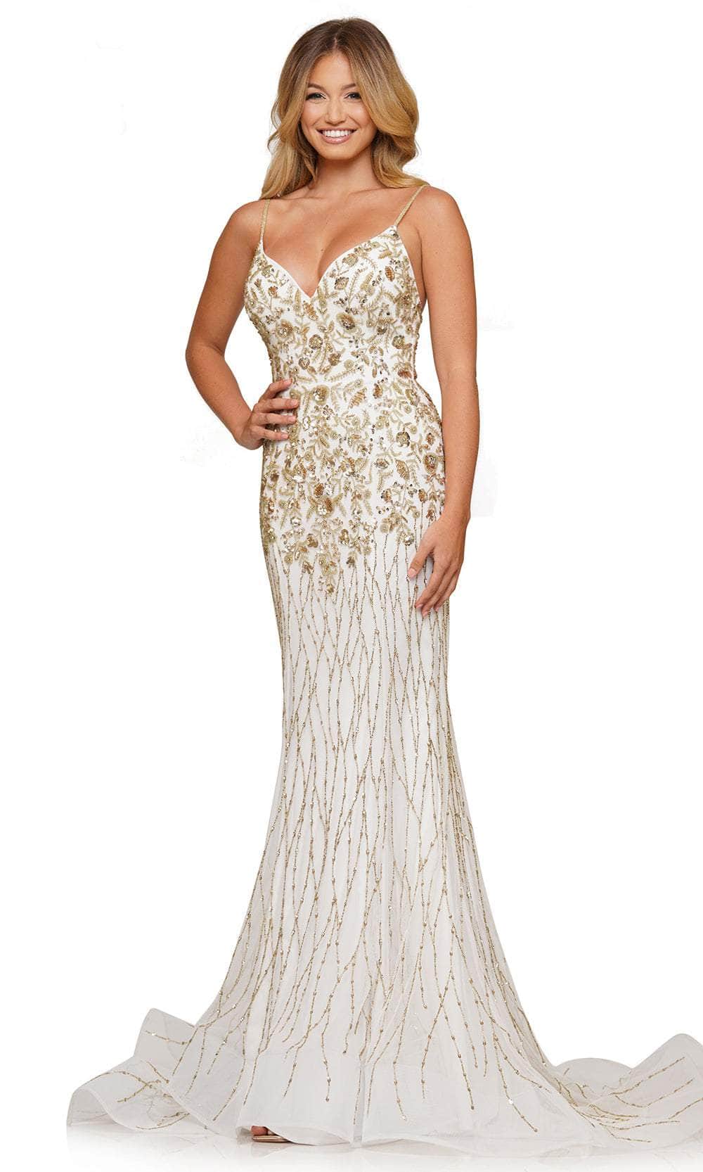 Colors Dress 3152 - Beaded Bodice Spaghetti Straps Prom Gown