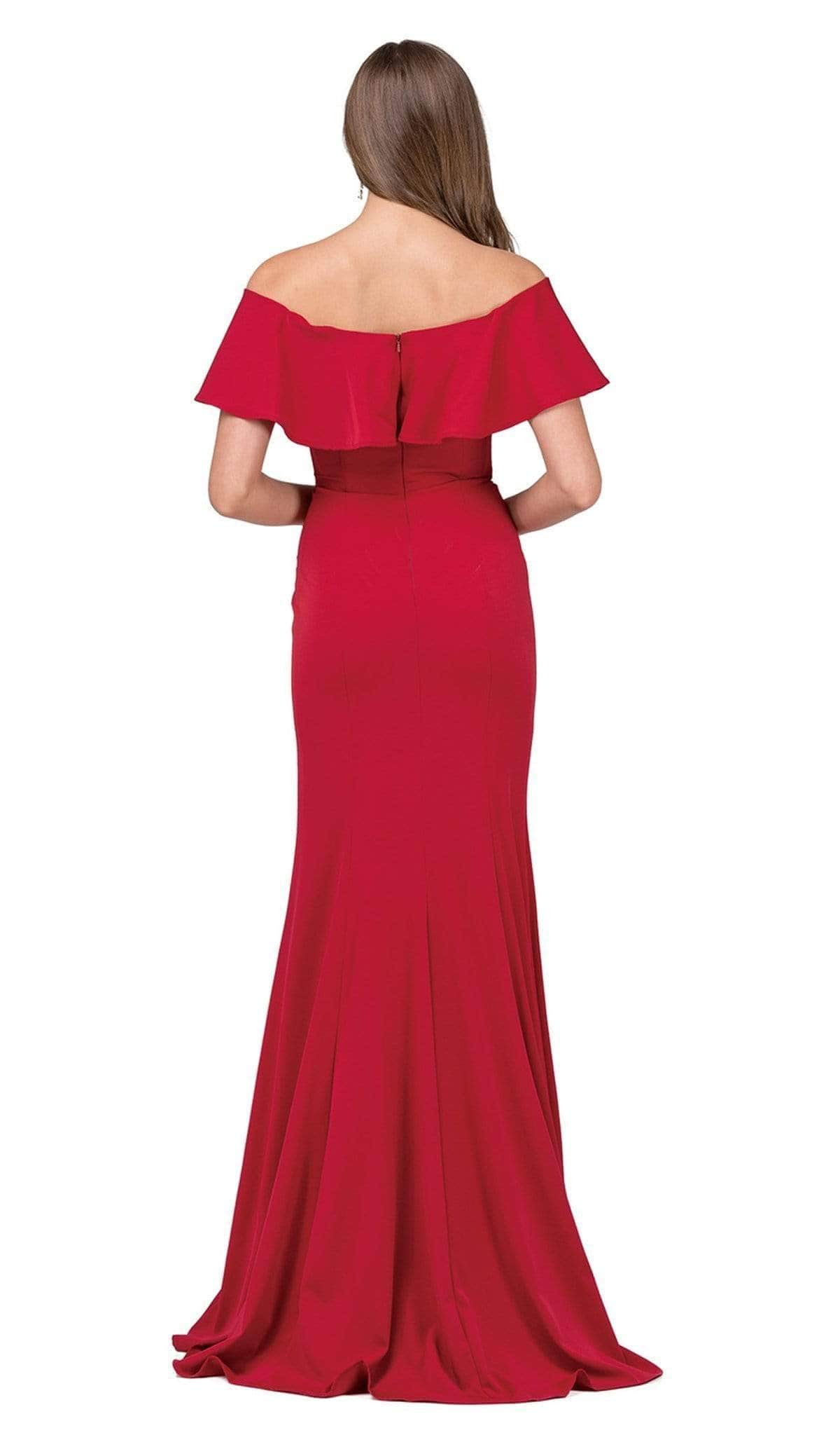 Dancing Queen - 2348 Ruffled Off Shoulder Fitted Prom Dress