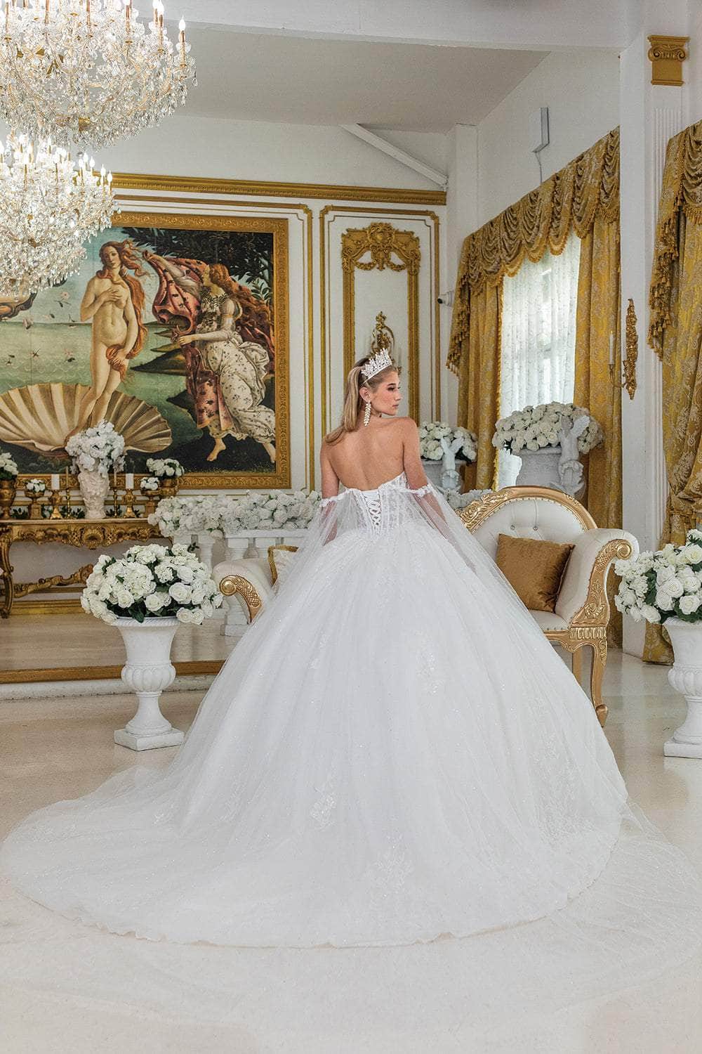 Dancing Queen Bridal 0294 - Detachable Sleeve Embroidered Ballgown