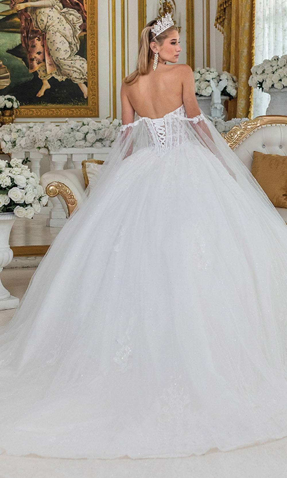 Dancing Queen Bridal 0294 - Detachable Sleeve Embroidered Ballgown