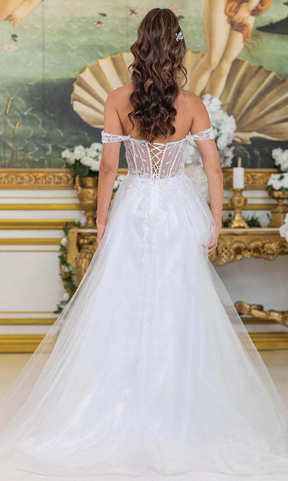 Dancing Queen Bridal 0307 - Off Shoulder A-line Gown with Slit