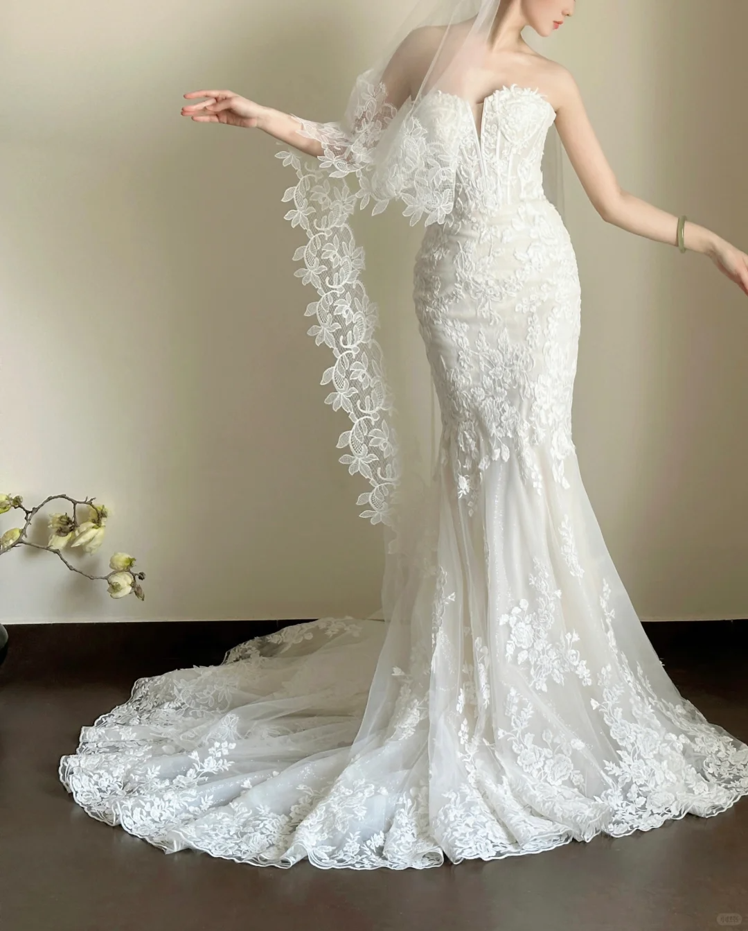 Luxury Women's Elegant Wedding Dresses Lace Side Split Sexy Princess Bridal Gown fg7317