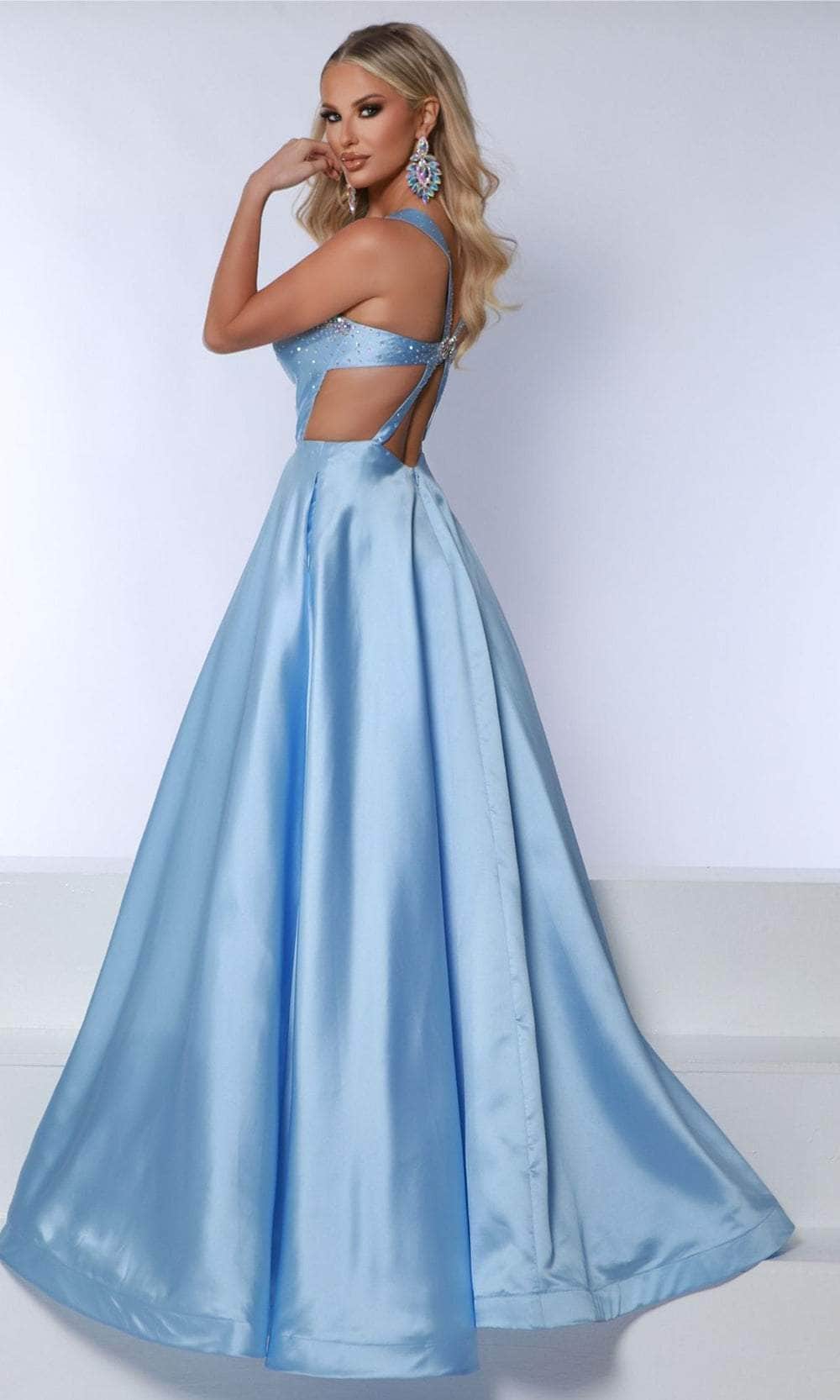 Johnathan Kayne 3050 - Square Neck Pleated A-Line Prom Gown
