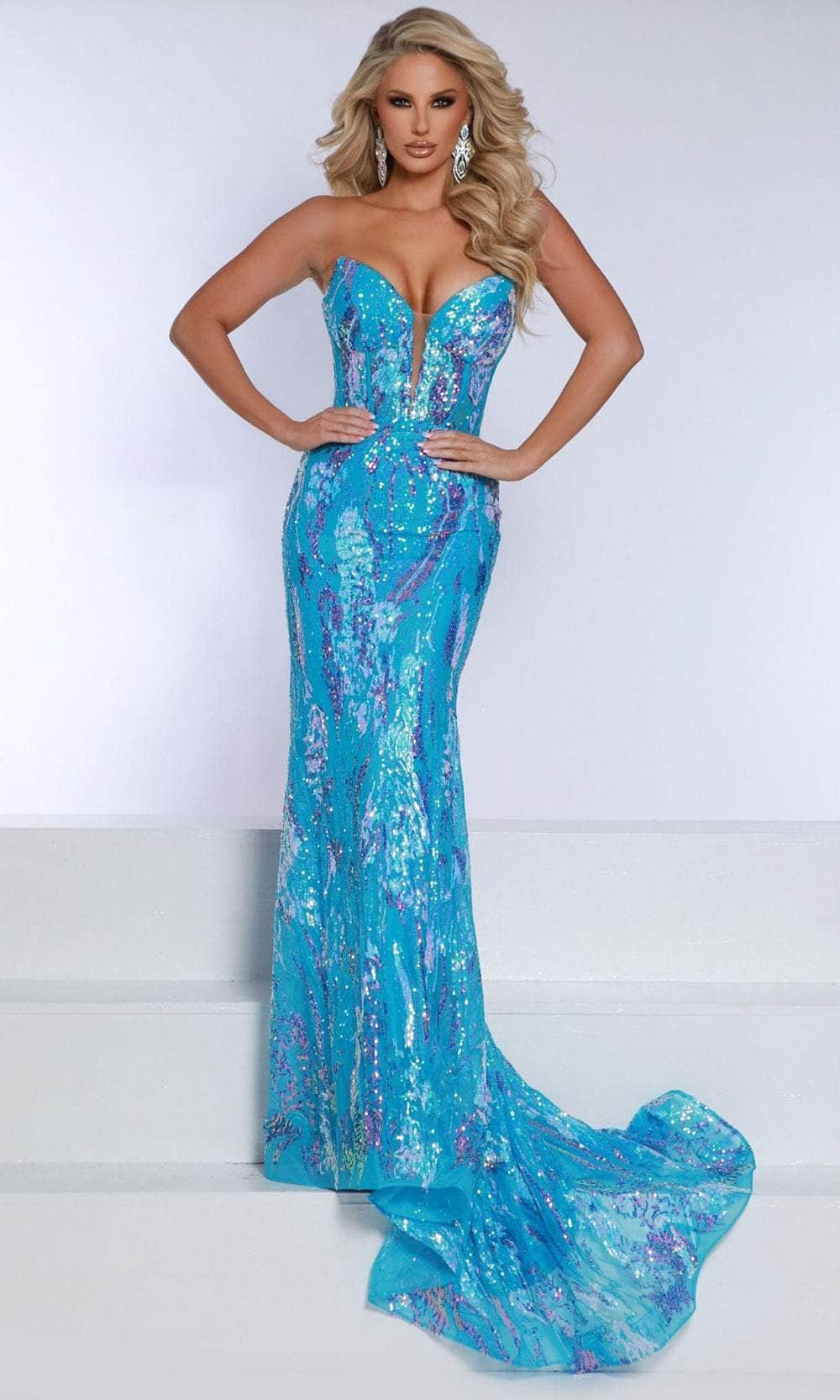 Johnathan Kayne 3055 - Dazzling Strapless Sequin Prom Gown Special Occasion Dress