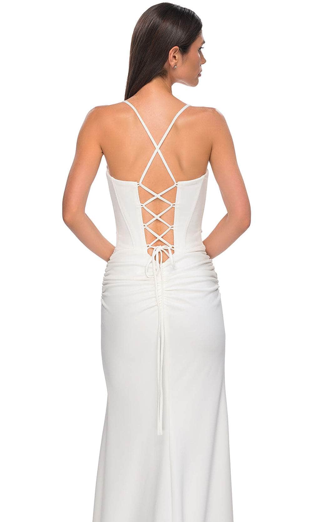 La Femme 32802 - Sophisticated Ruched Embellished Prom Gown