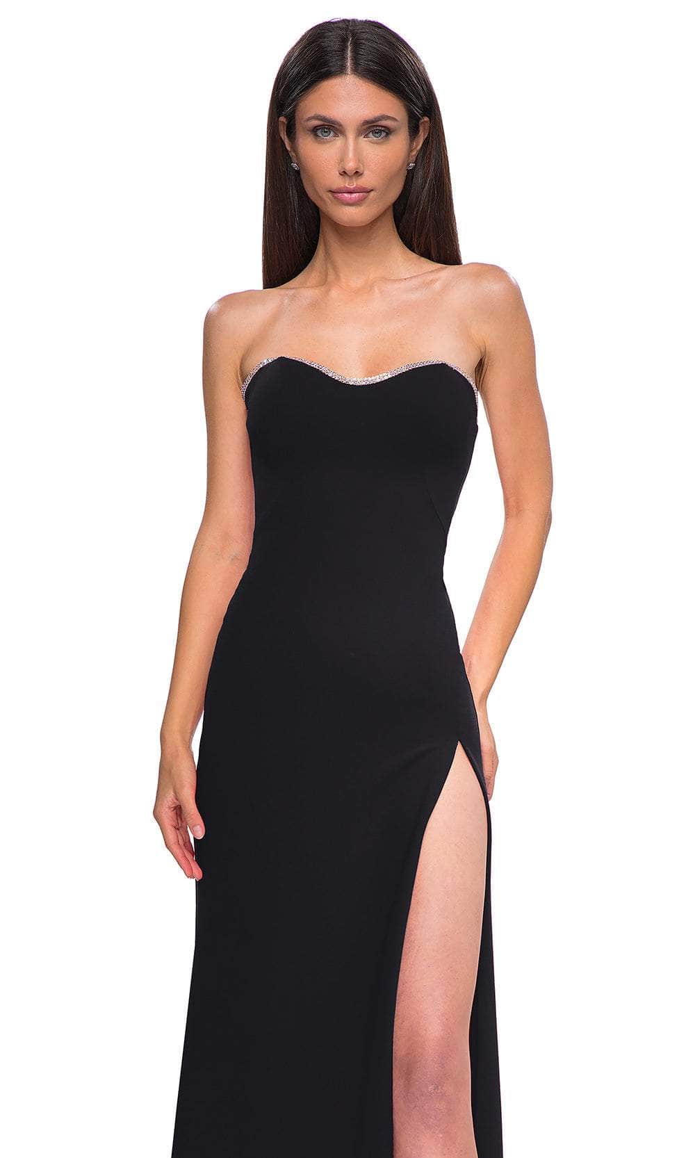 La Femme 32829 - Rhinestone-Edged Neckline Strapless Prom Gown