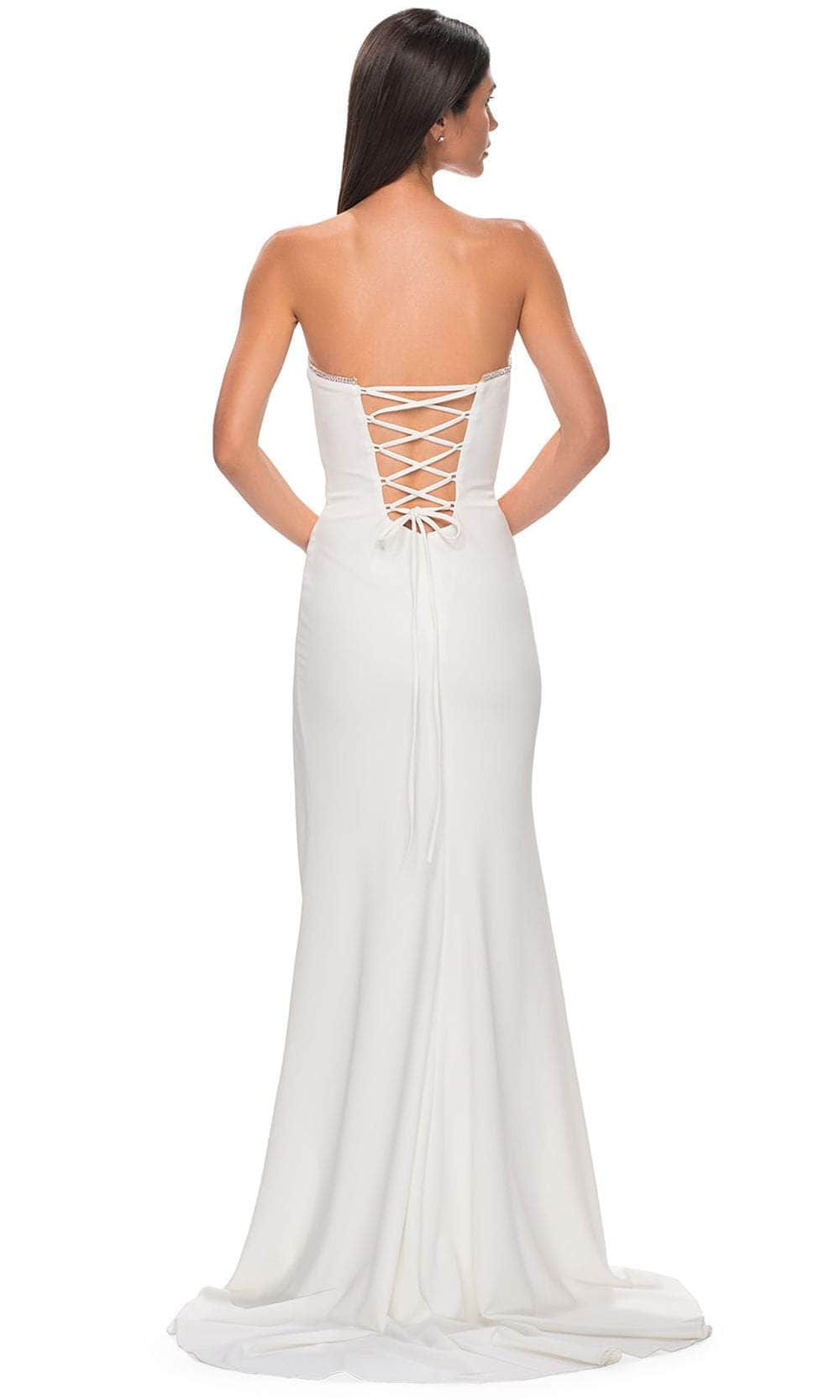 La Femme 32829 - Rhinestone-Edged Neckline Strapless Prom Gown