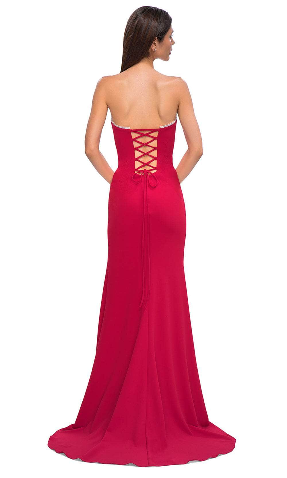 La Femme 32829 - Rhinestone-Edged Neckline Strapless Prom Gown