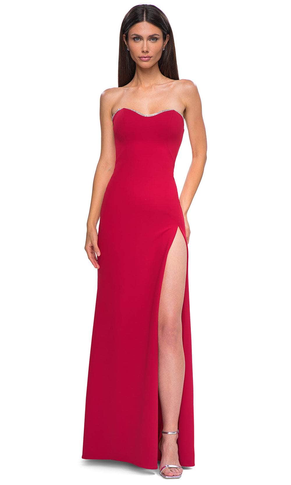 La Femme 32829 - Rhinestone-Edged Neckline Strapless Prom Gown Special Occasion Dress