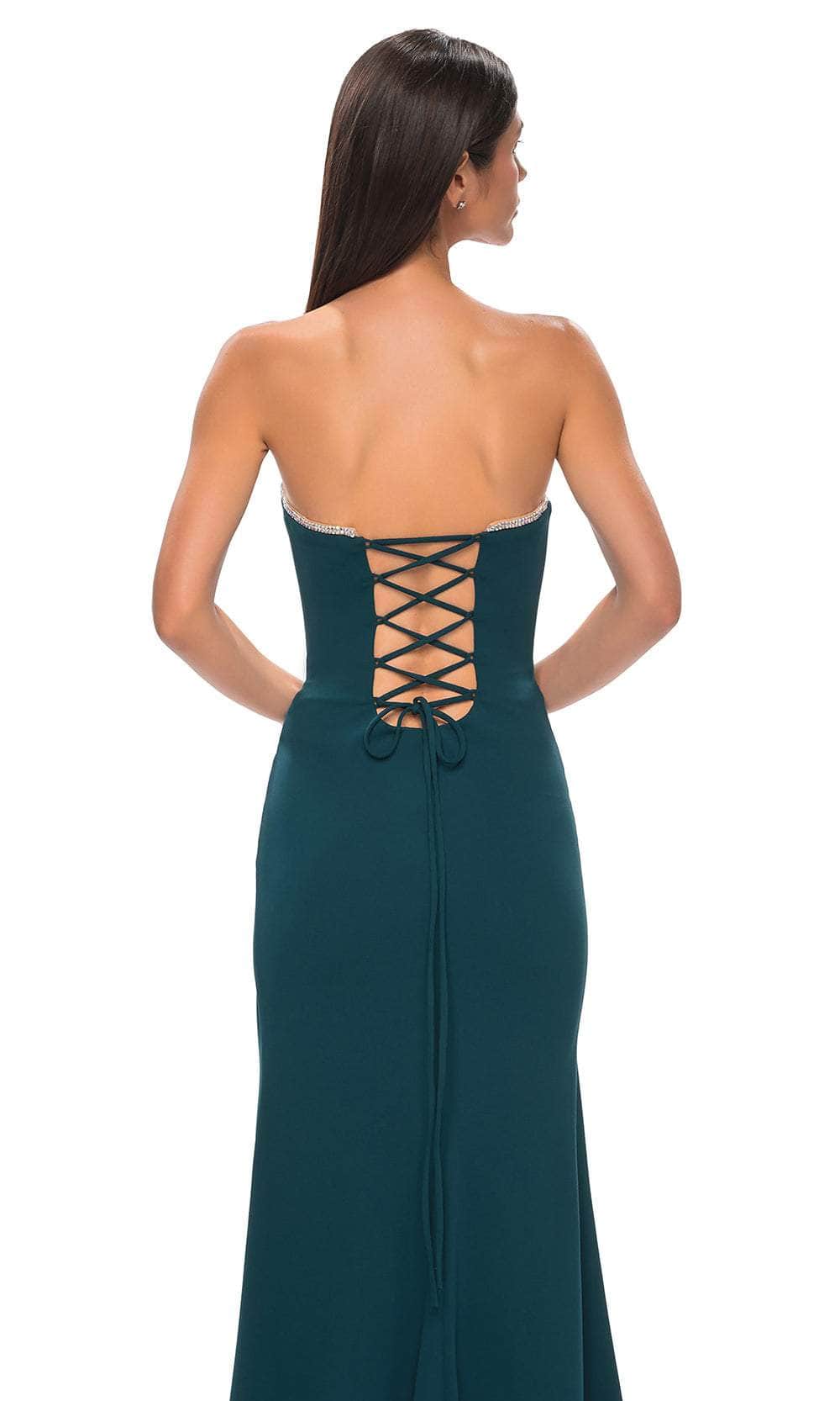 La Femme 32829 - Rhinestone-Edged Neckline Strapless Prom Gown