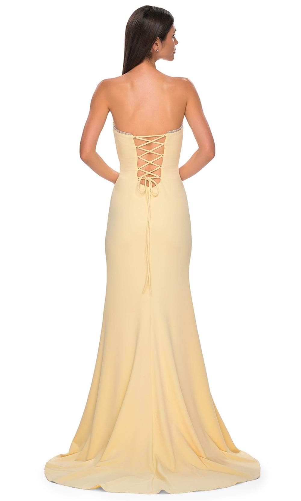 La Femme 32829 - Rhinestone-Edged Neckline Strapless Prom Gown