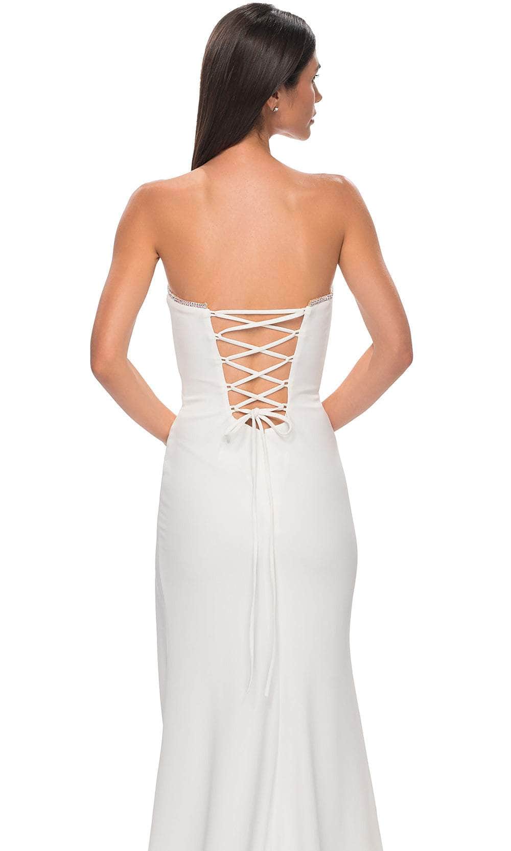 La Femme 32829 - Rhinestone-Edged Neckline Strapless Prom Gown