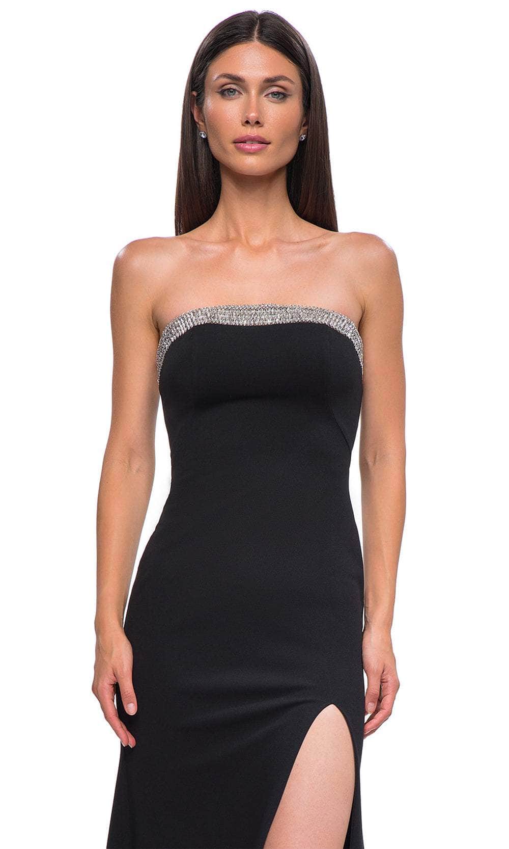 La Femme 32891 - Straight Neckline Sheath Prom Gown