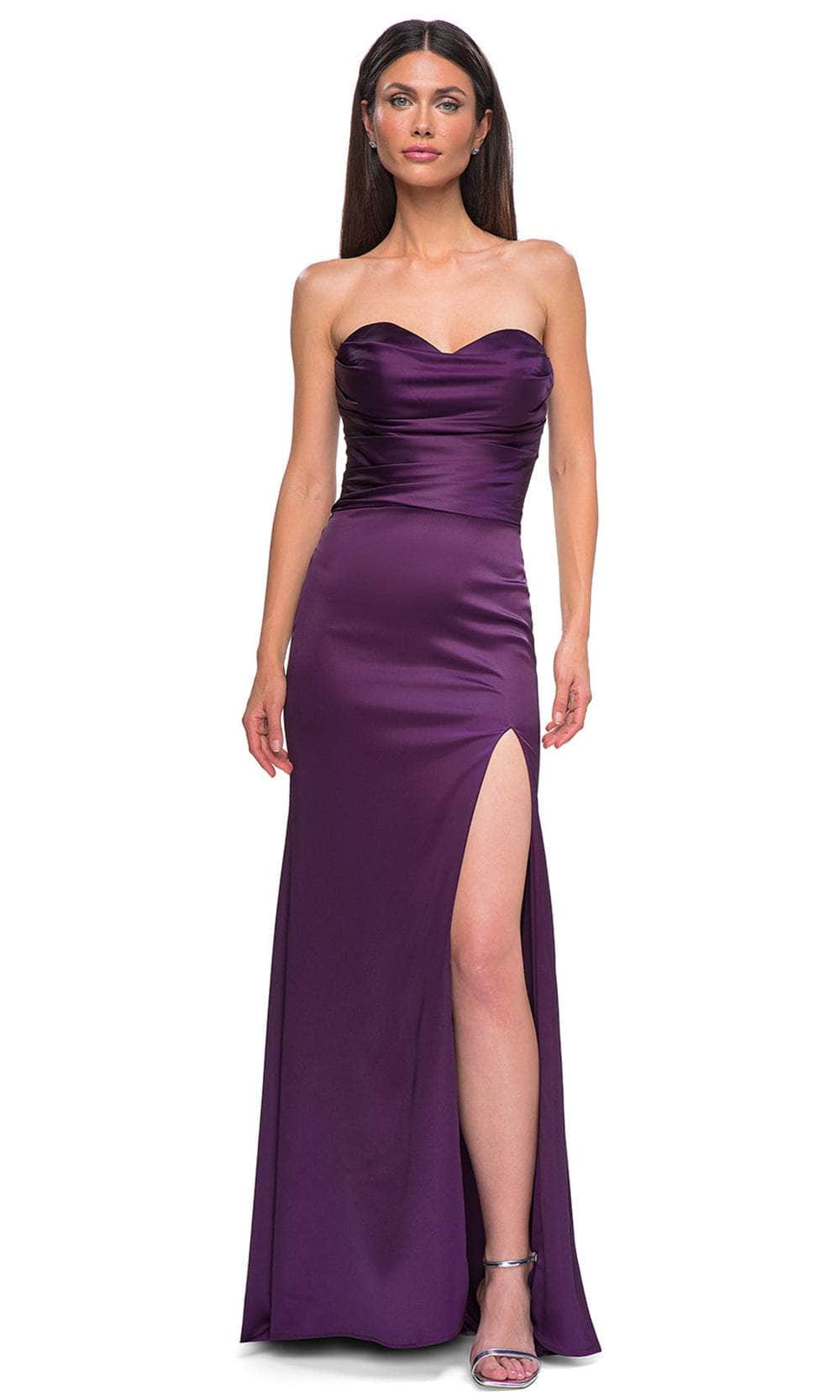 La Femme 32896 - Ruched Bodice Sheath Prom Gown Special Occasion Dress