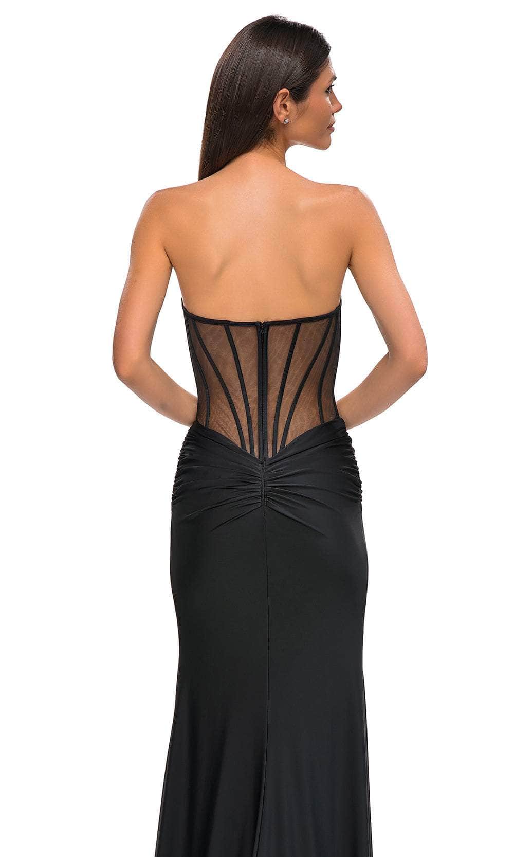 La Femme 32912 - Sweetheart Lace Illusion Corset Prom Gown