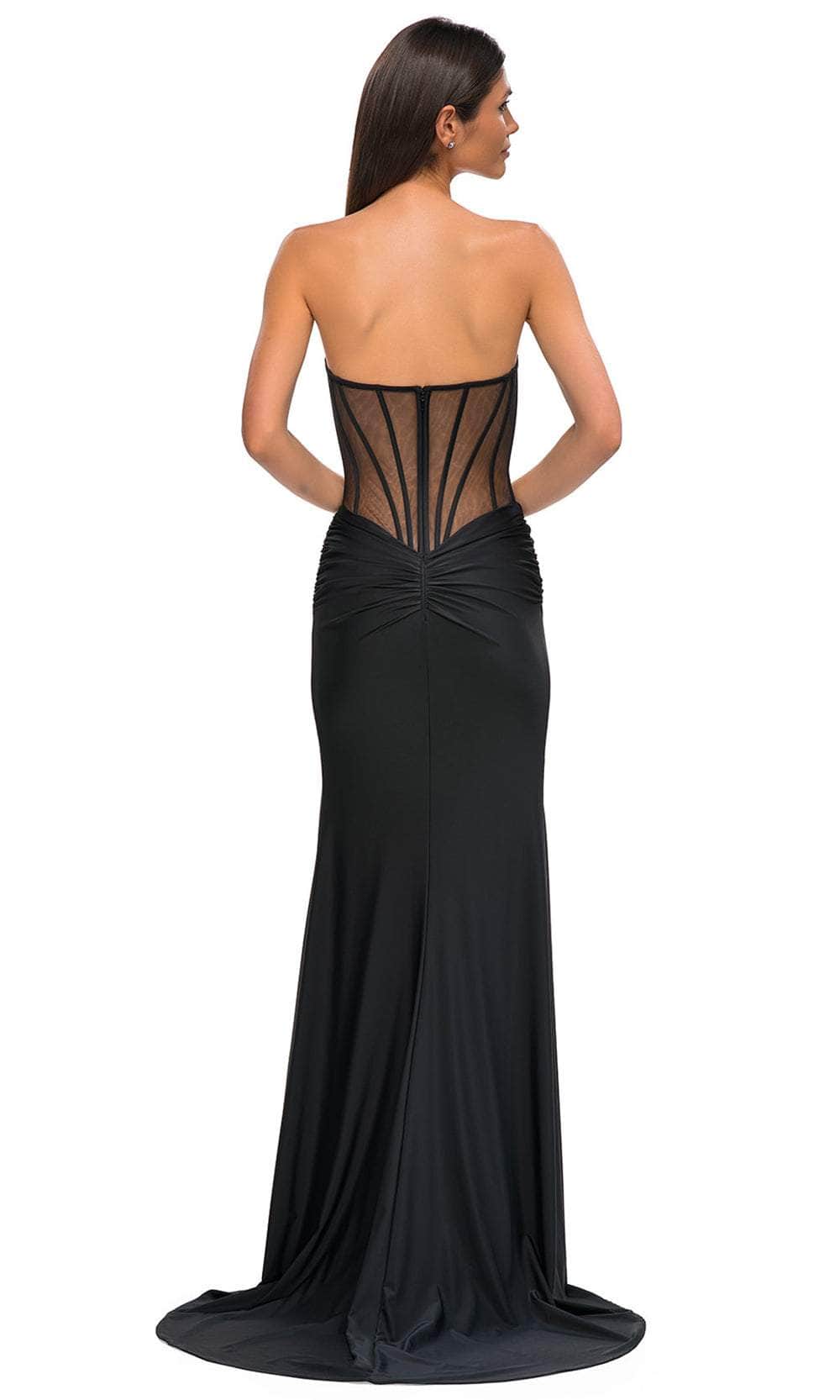 La Femme 32912 - Sweetheart Lace Illusion Corset Prom Gown